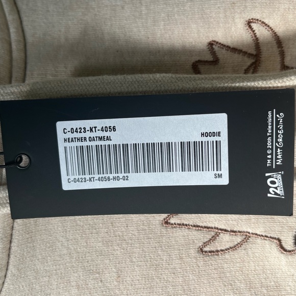 NWT US Small OVO Devil Bart Simpson Heather Oatmeal Hoodie - Picture 14 of 14